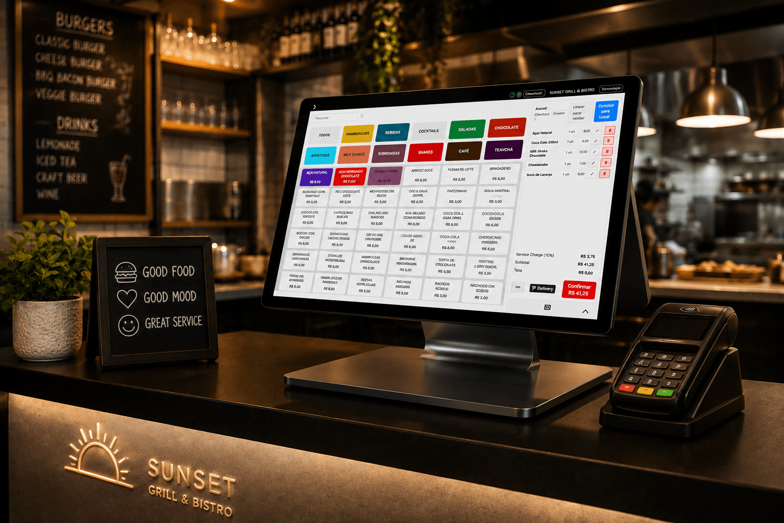 IdealSystem POS Terminal in Restaurant